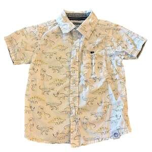 Free Planet Boys 2T White Dinosaur Print Button Down Shirt